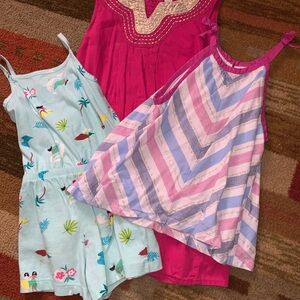 Girls' Summer Dresses and Romper Set - Multicolor